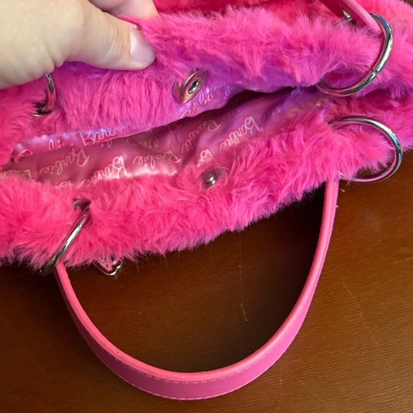 Barbie Mattel Y2K Purse Small Faux Fur Barbie Charm Snap Closure Purse - Picture 7 of 14